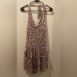 Leopard Print Halter Dress